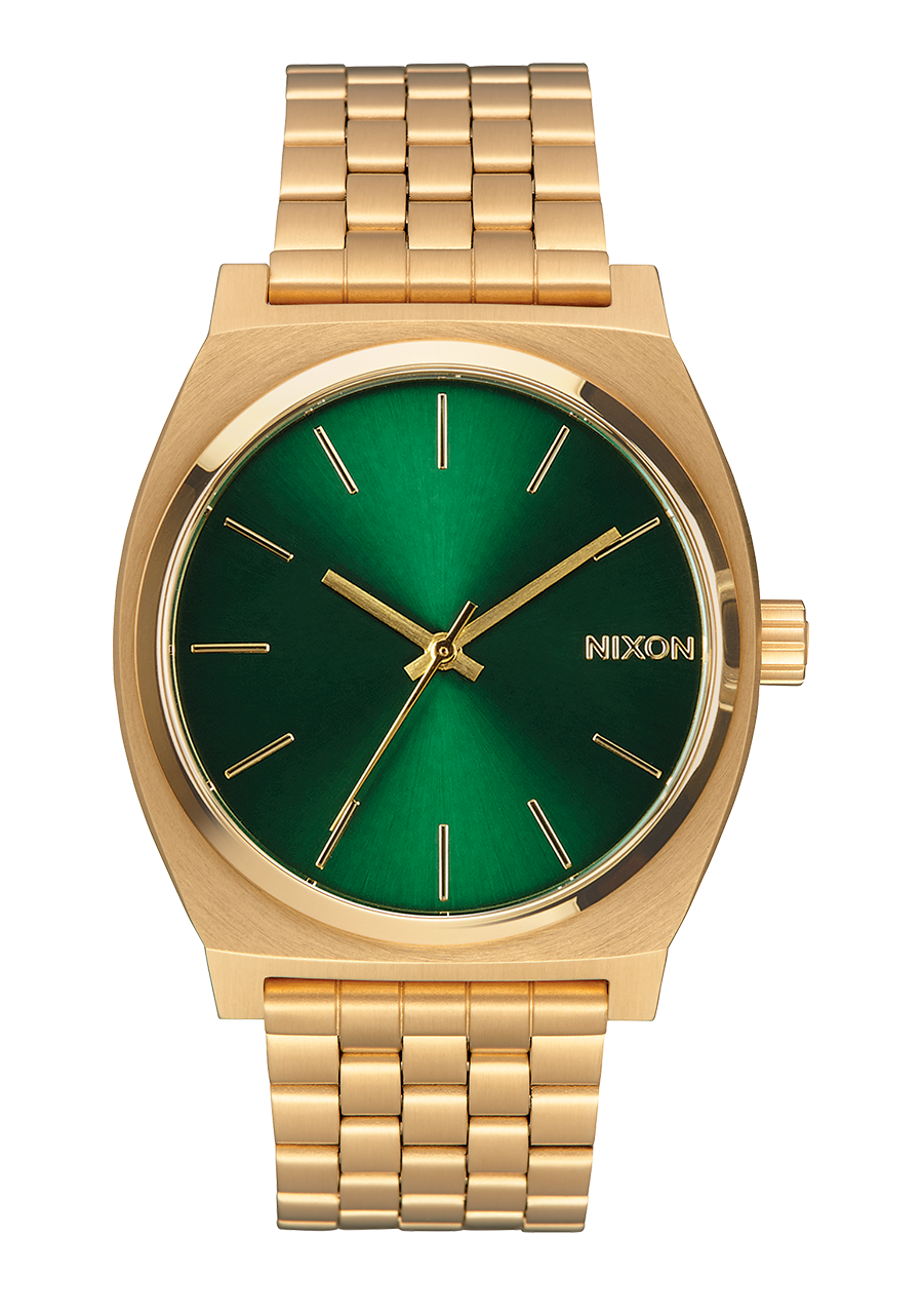 箱無し!【電池新品の美品】NIXONのTIME TELLER クリア&レインボー Time Teller Watch | Gold / Green Sunray | Unisex Stainless