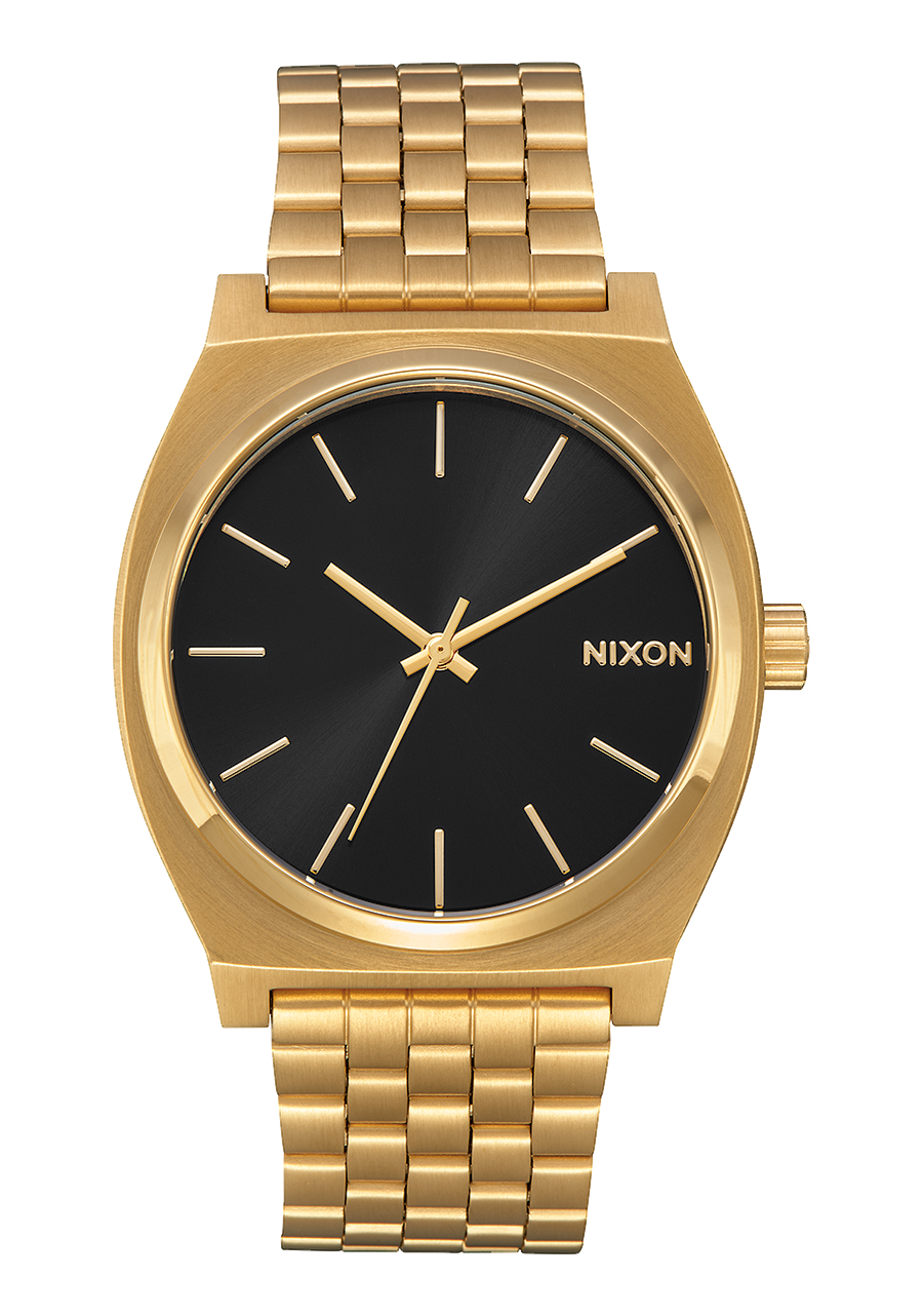 Time Teller Watch All Gold Black Sunray Unisex Stainless Steel Analog Nixon US