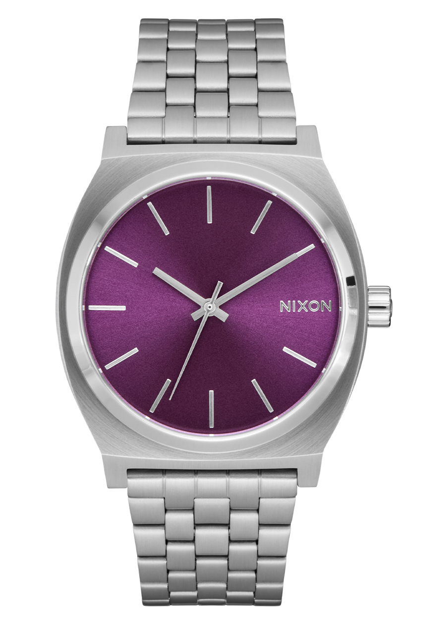 Time Teller Watch | Silver / Purple Sunray | Unisex Stainless