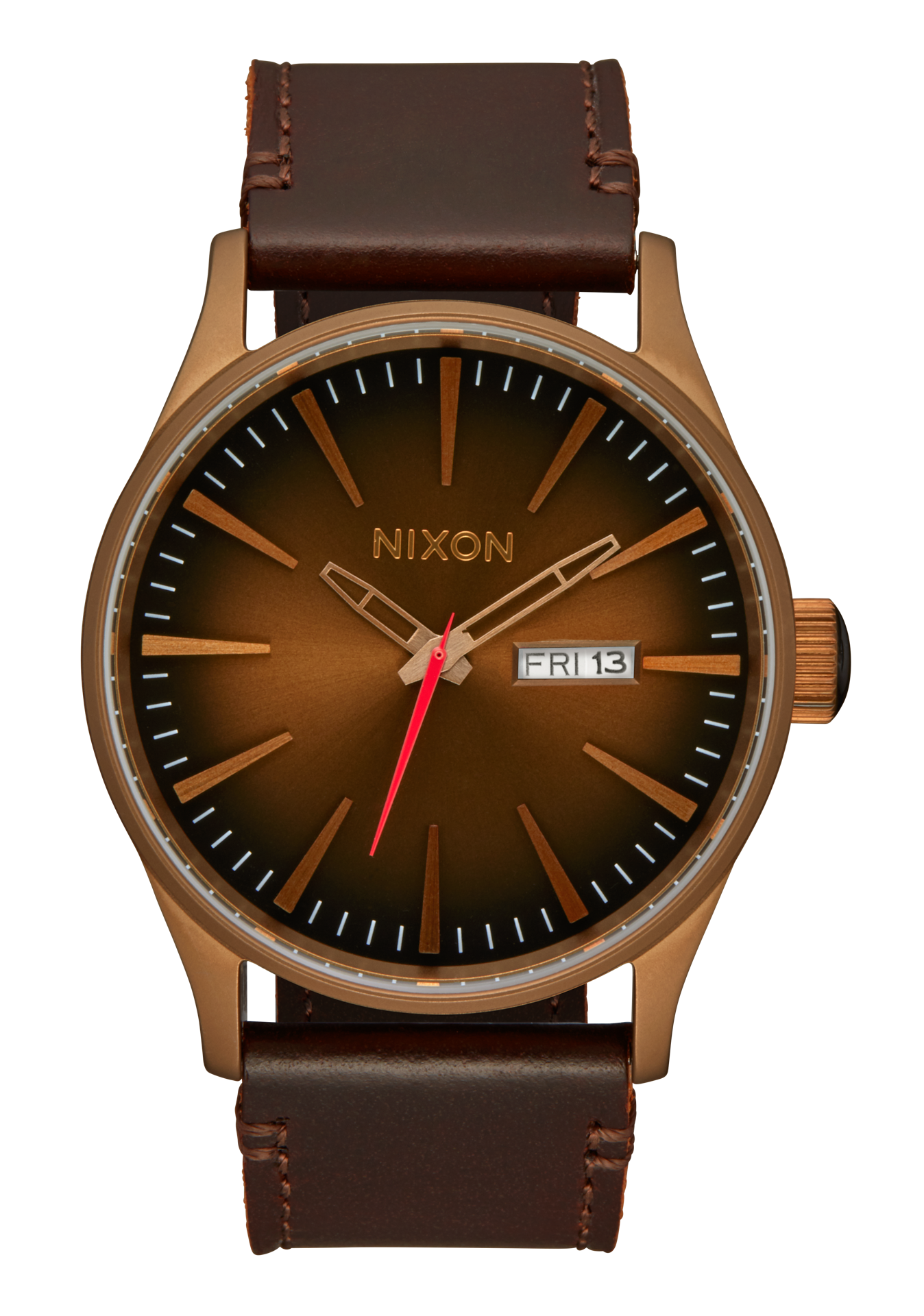 Sentry Leather Watch Bronze Black Men's Leather – Nixon US