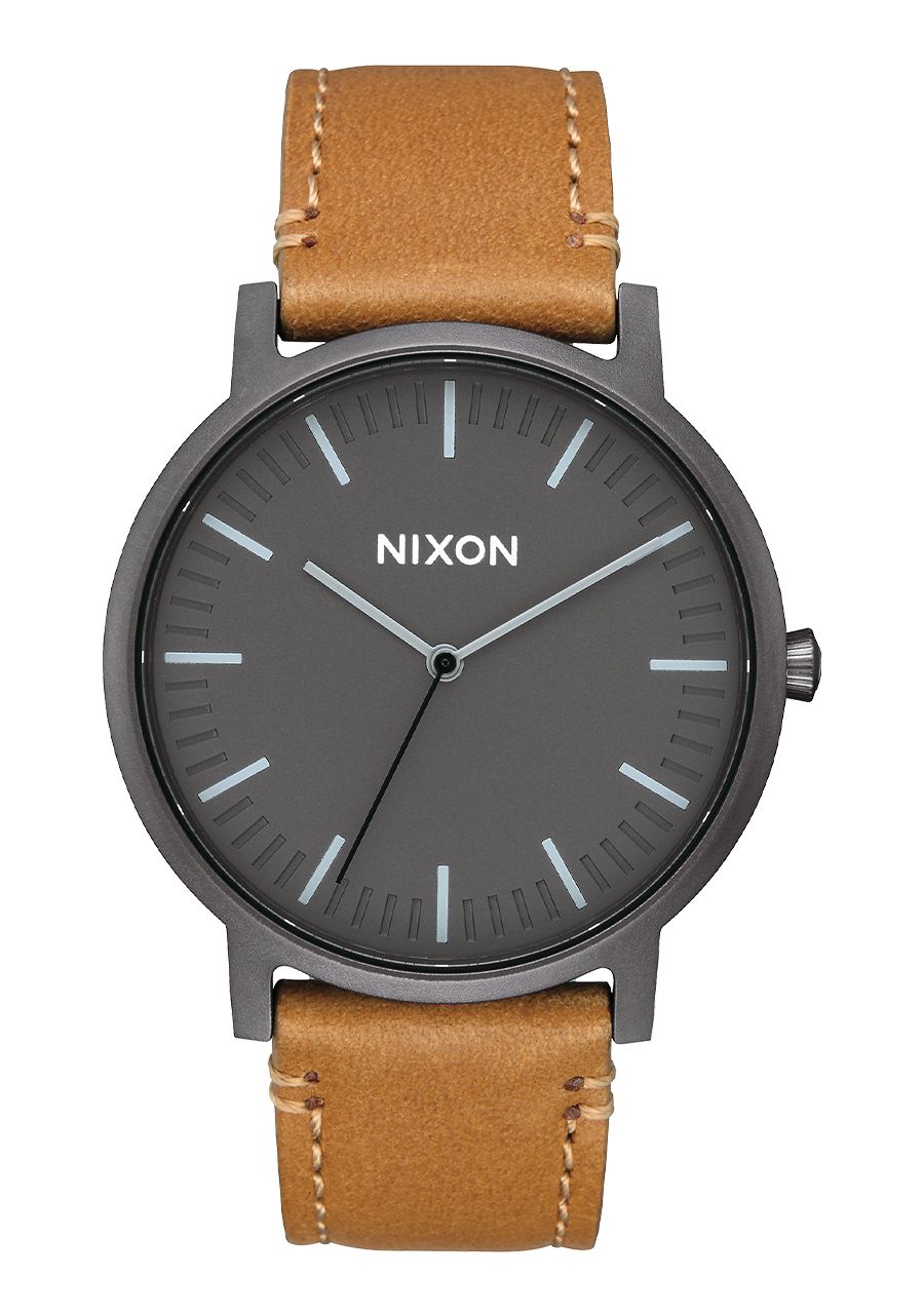 Porter Leather Watch | Gunmetal / Charcoal / Taupe | Unisex Porter Leather Watch | Gunmetal / Charcoal / Taupe | Unisex