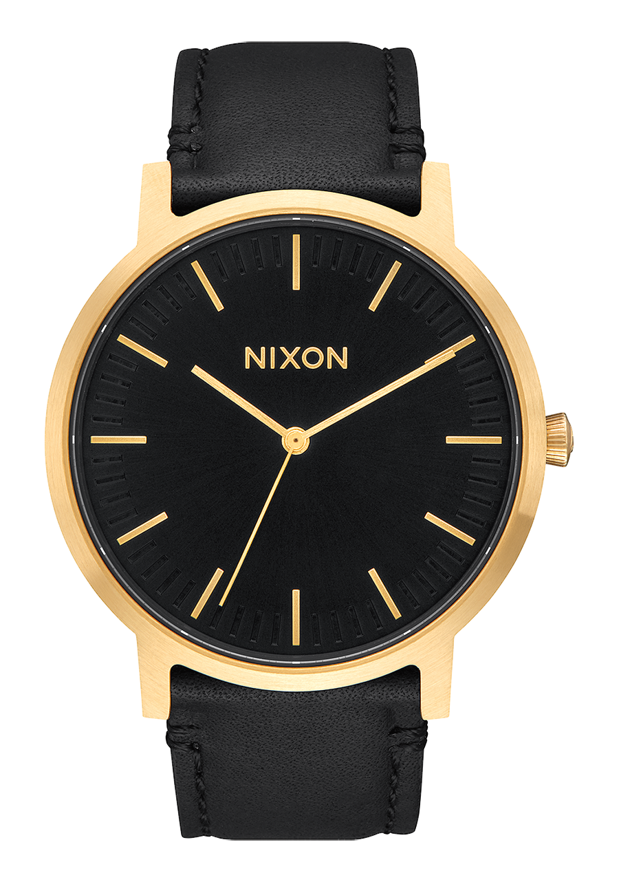 Porter Leather Watch | Gold / Black | Unisex Leather – Nixon US