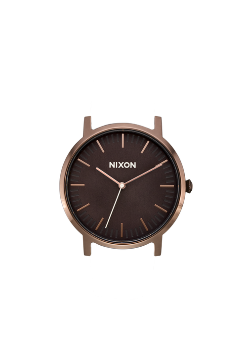 Nixon watch with brown face and brown case on a transparent background