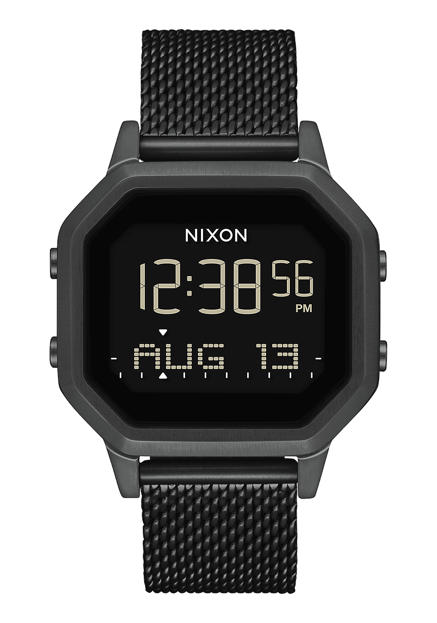 Siren Milanese Watch | All Black | Digital – Nixon US Siren Milanese Watch | All Black | Digital – Nixon US