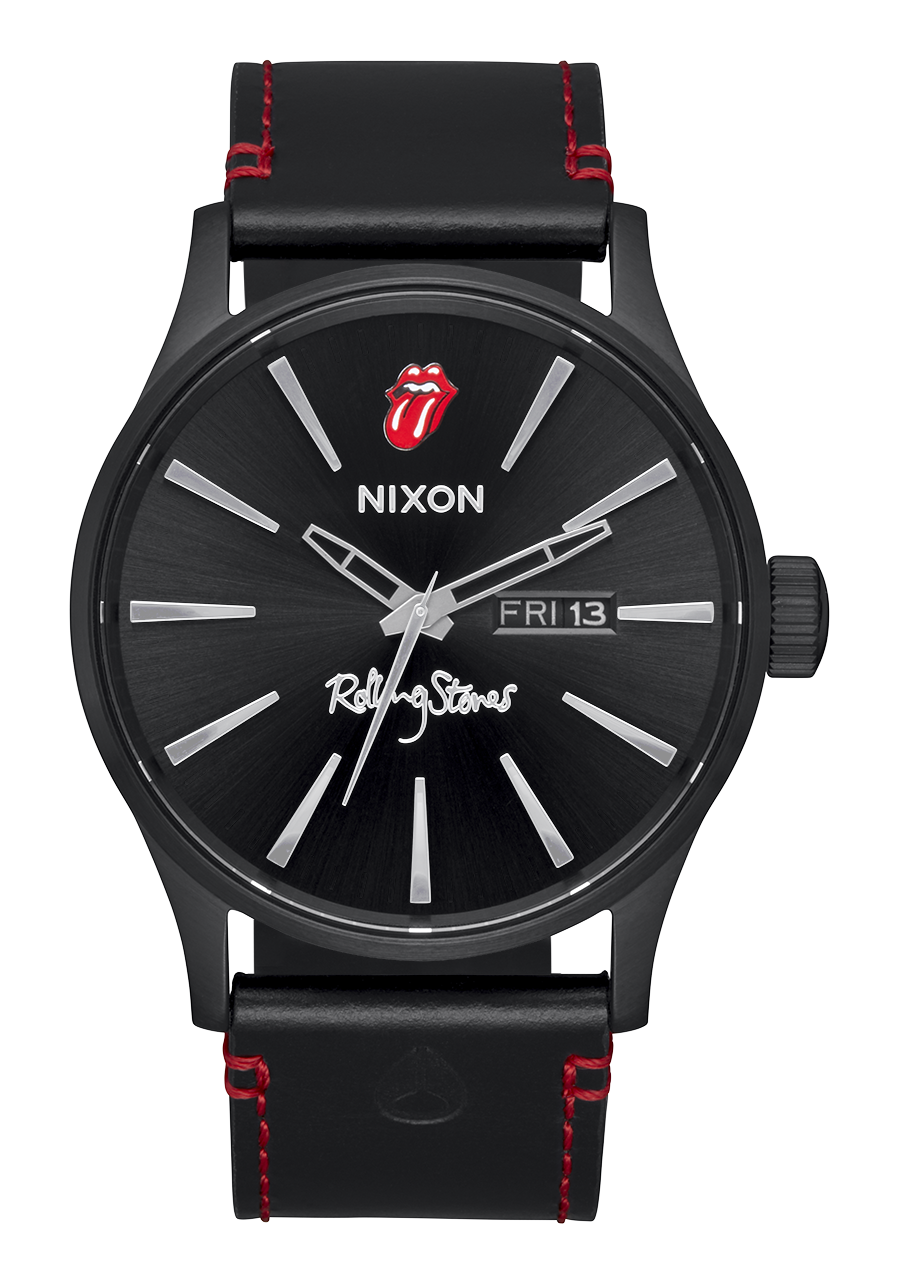 Rolling Stones Sentry Leather Watch All Black Men s Leather Nixon US