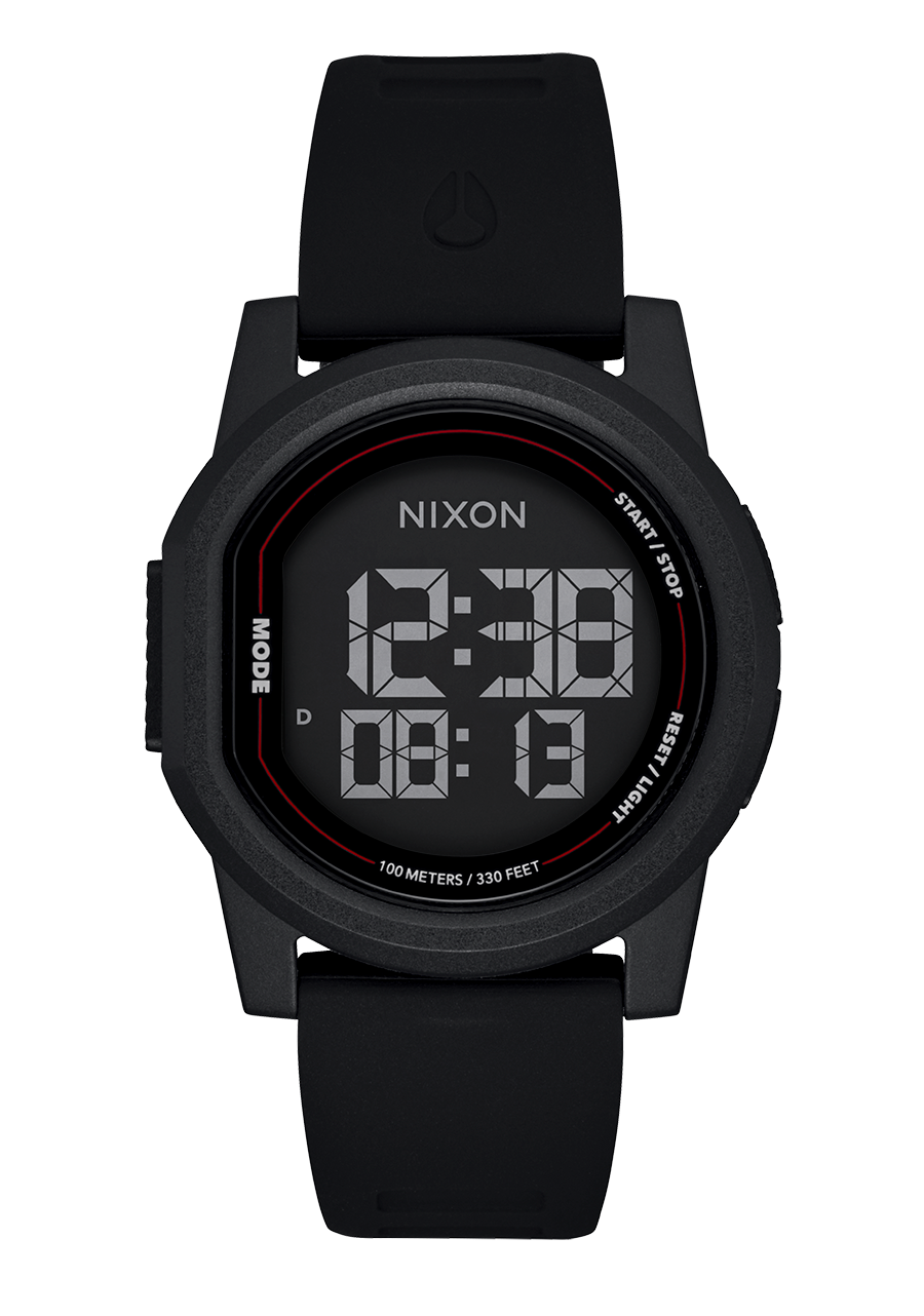 Disk Digital Watch Black Black Negative Thin LCD Screen Watch Nixon US