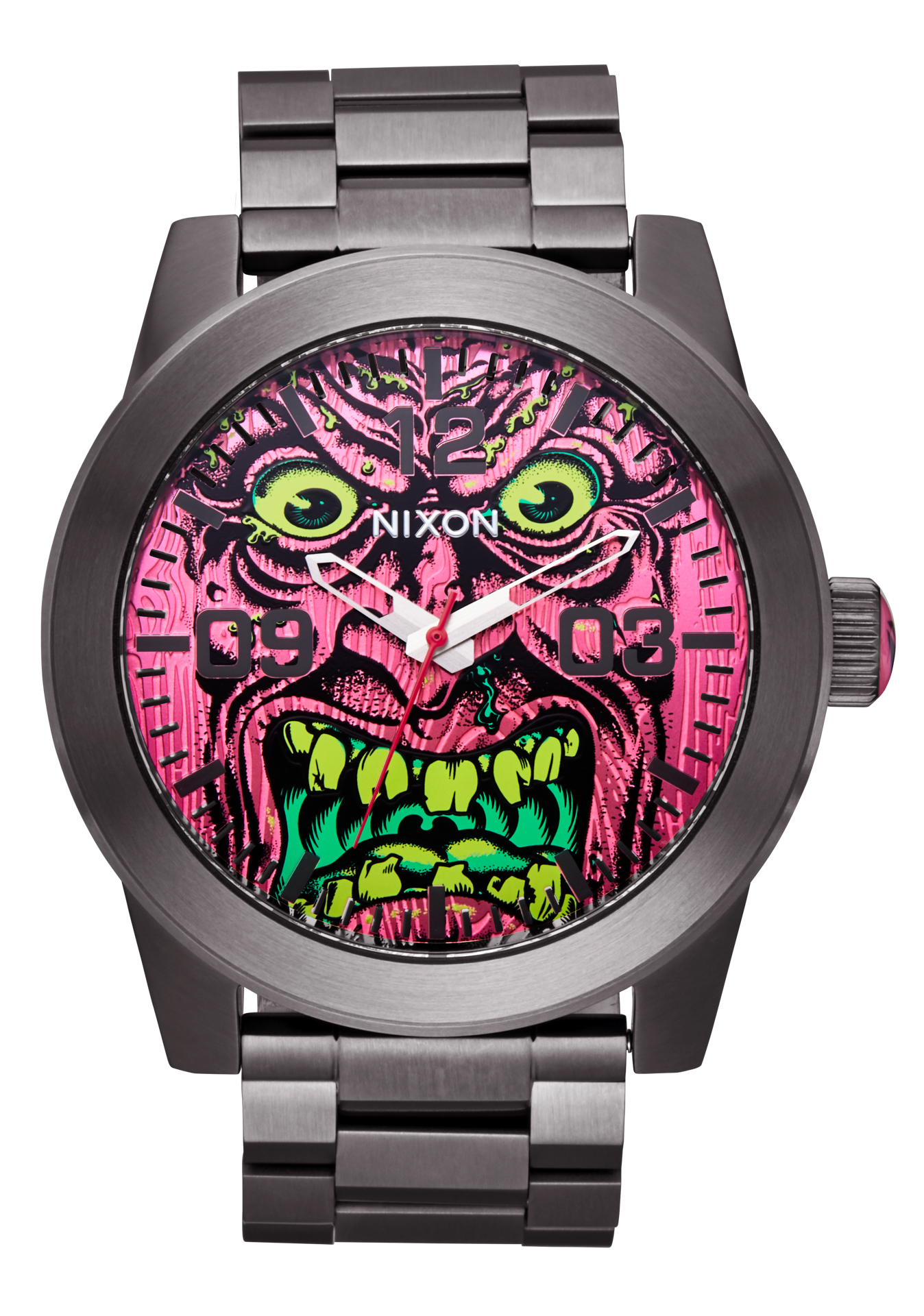 Santa Cruz Corporal Stainless Steel Watch | Gunmetal / Pink