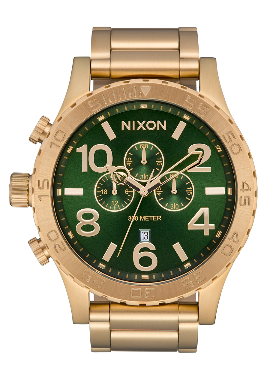 51-30 Chrono Watch | Gold / Green Sunray | Men's Stainless Steel