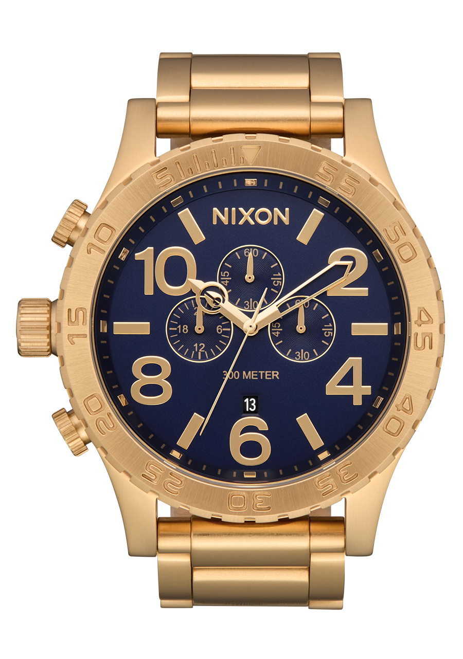 51-30 Chrono Watch | Gold / Blue Sunray / Gold | Men's Stainless 51-30 Chrono Watch | Gold / Blue Sunray / Gold | Men's Stainless