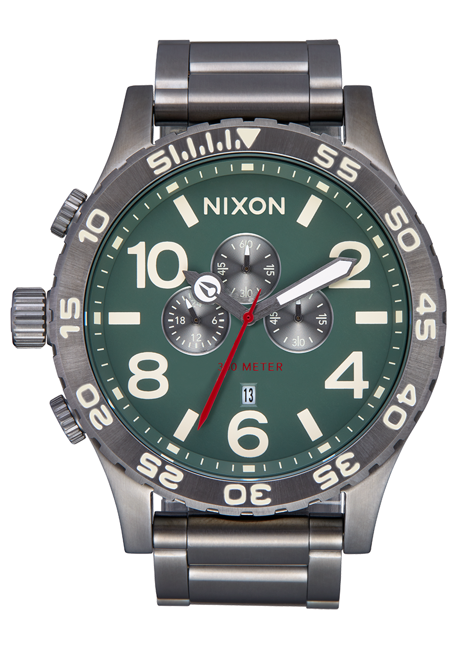 51-30 Chrono Watch | Light Gunmetal / Dk Forest| Men's Stainless 51-30 Chrono Watch | Light Gunmetal / Dk Forest| Men's Stainless