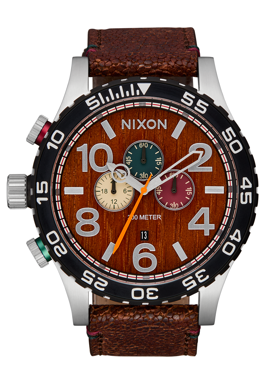 51-30 Chrono Leather Watch | Silver / Rosewood / Chocolate | Men's 51-30 Chrono Leather Watch | Silver / Rosewood / Chocolate | Men's