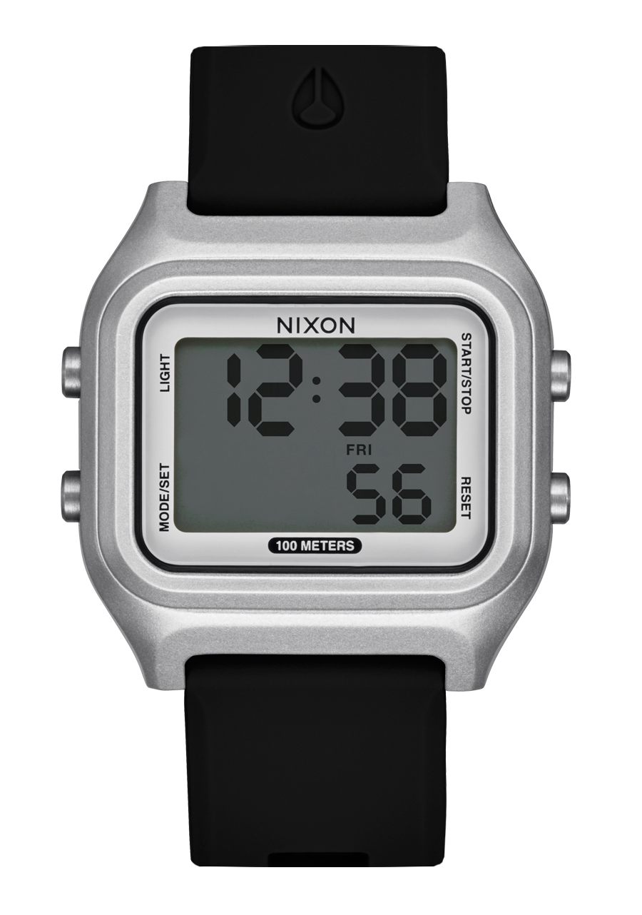 Ripper Digital Watch Silver Black Recycled Ocean Plastic Nixon US