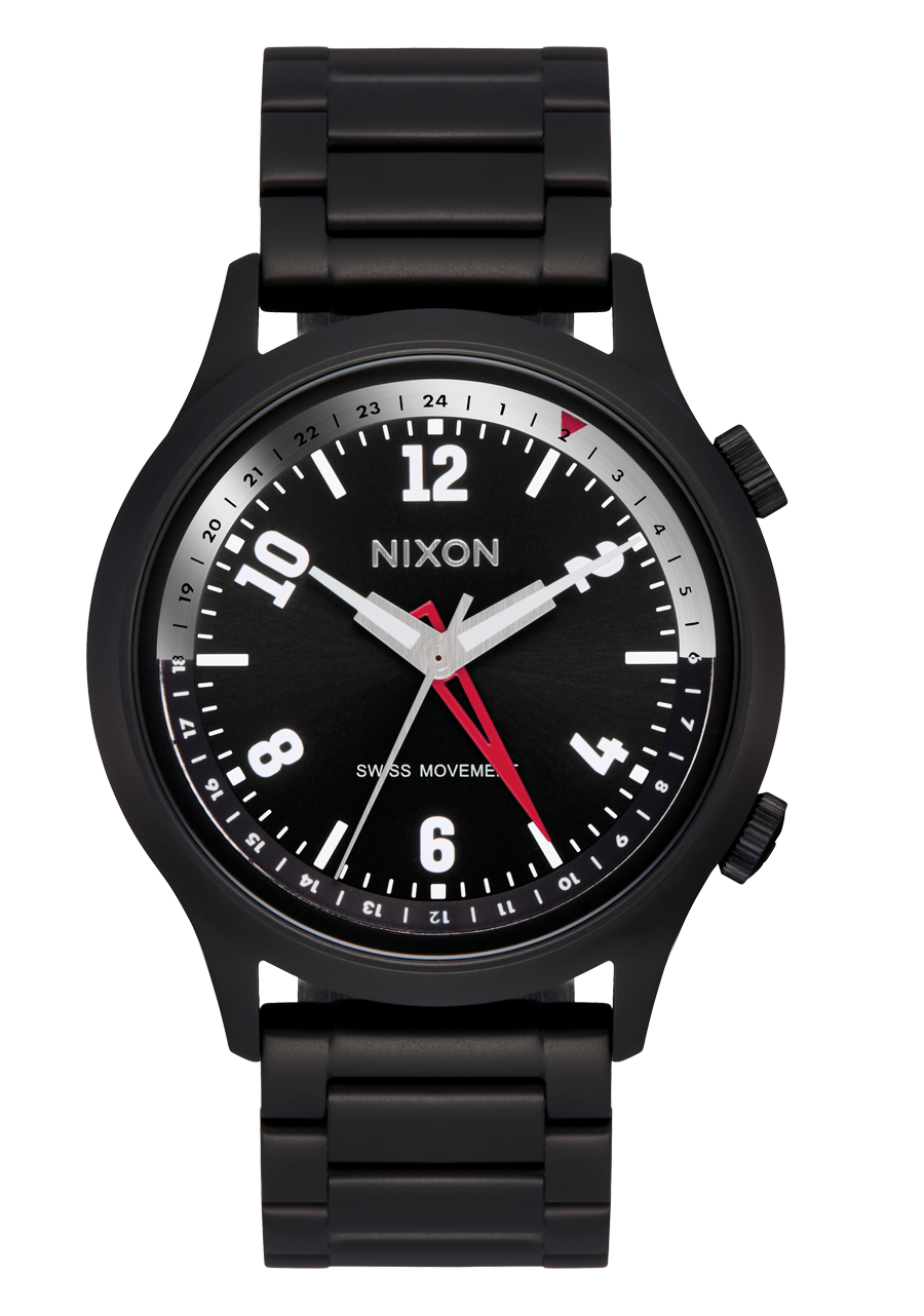 Drifter 40 Watch Super Black Black Sunray Swiss Movement 40mm GMT Watch Nixon US