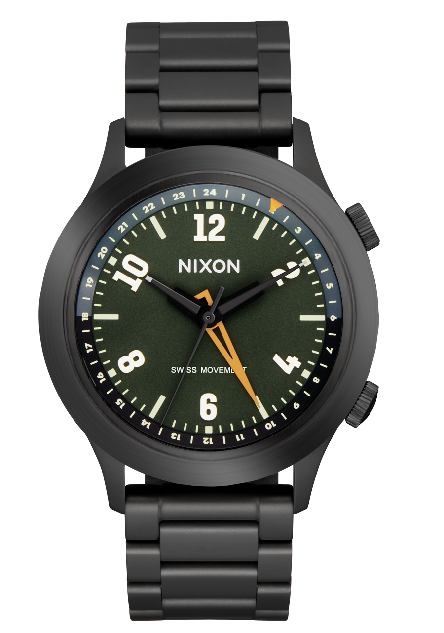 Drifter 40 Watch | Gunmetal / Kobu Green | Swiss Movement 40mm GMT Drifter 40 Watch | Gunmetal / Kobu Green | Swiss Movement 40mm GMT