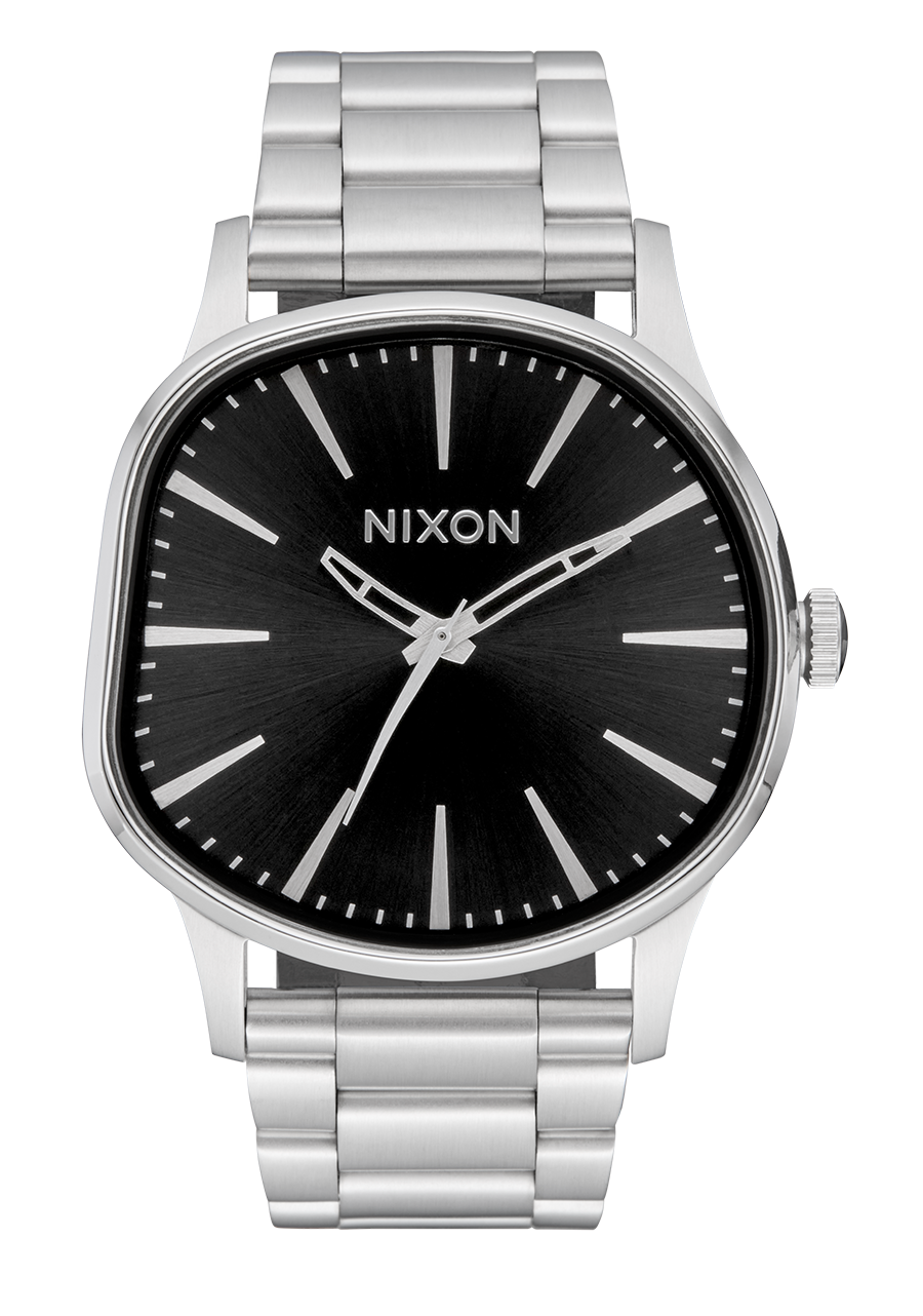 Sentry Wobble Watch | Silver / Black Sunray | Unique Stainless