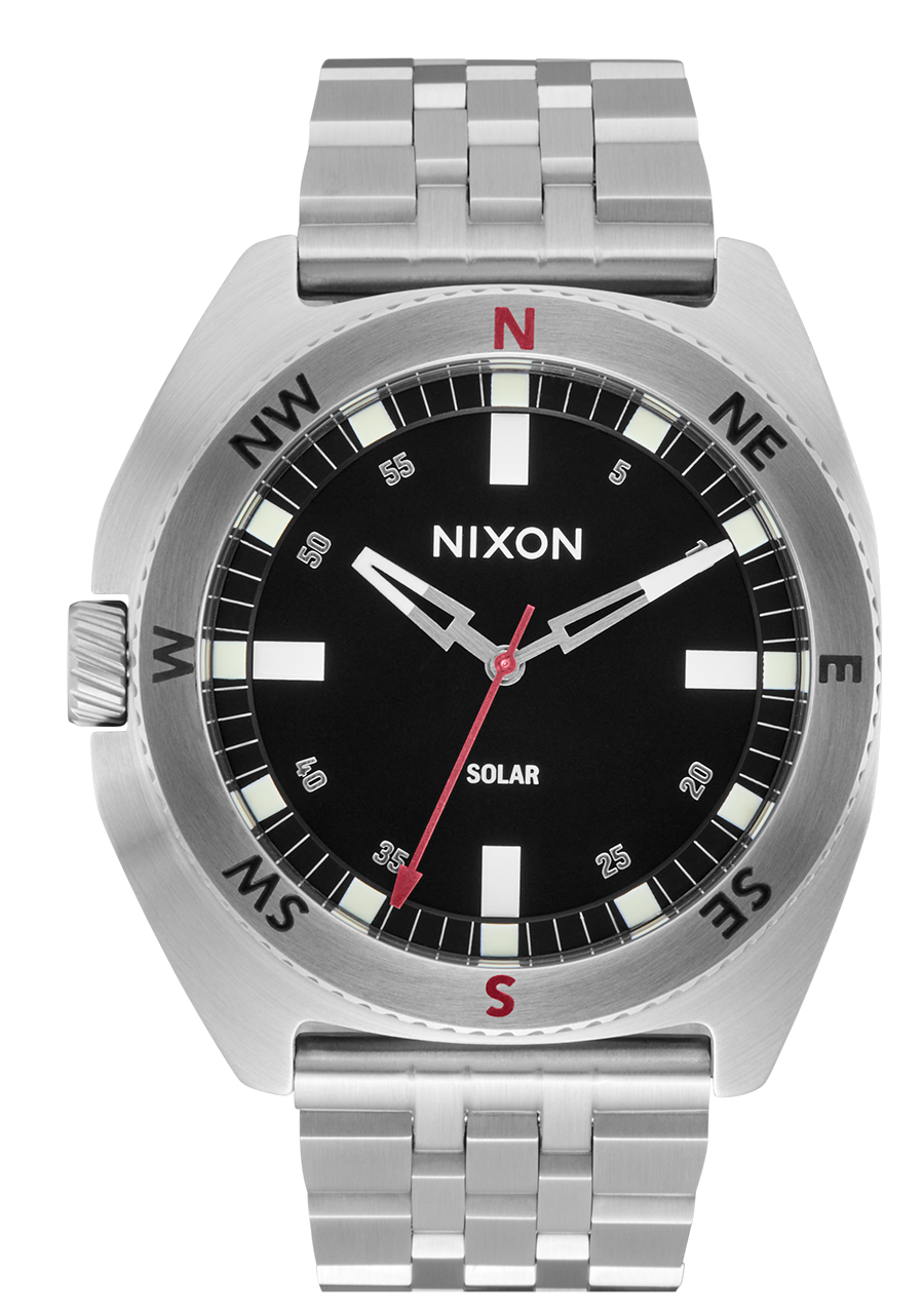 Oco 44 Watch | Silver / Black | Stainless Steel Compass Watch