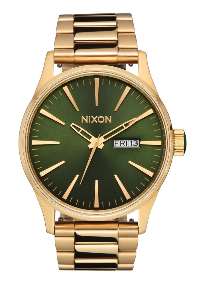Sentry Stainless Steel Watch Gold Green Sunray Nixon