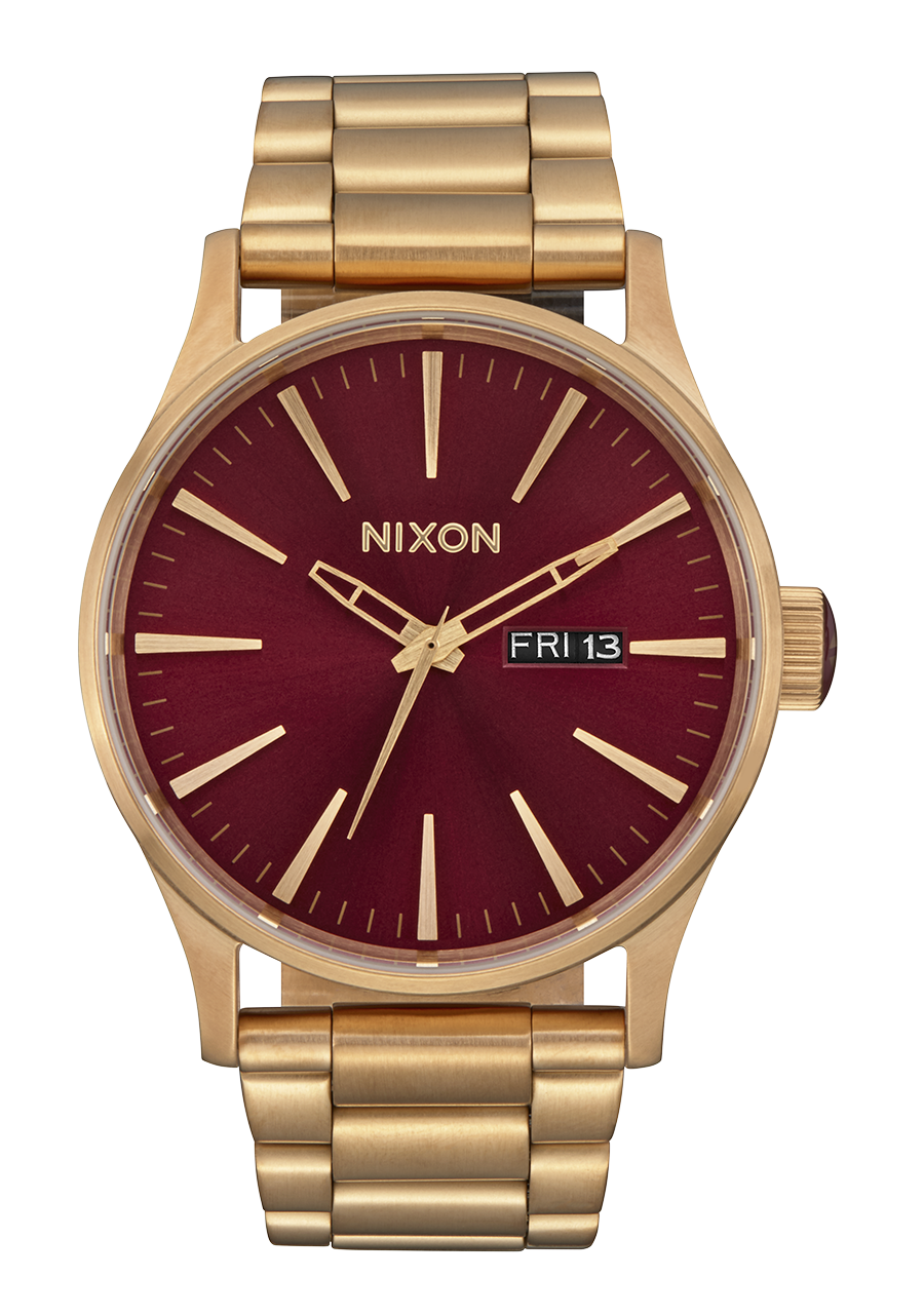 Sentry Stainless Steel Watch | Oxblood Sunray / Gold | Men's Sentry Stainless Steel Watch | Oxblood Sunray / Gold | Men's