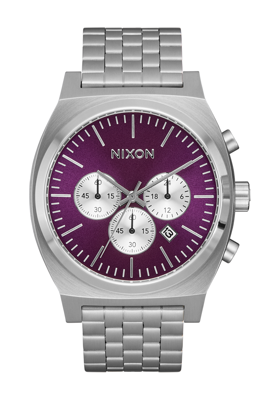 Time Teller Chrono Watch | Silver / Purple Sunray | Chronograph