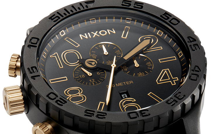Nirvana Reloj Reloj 51-30 Chrono Matte Black Gold Acero