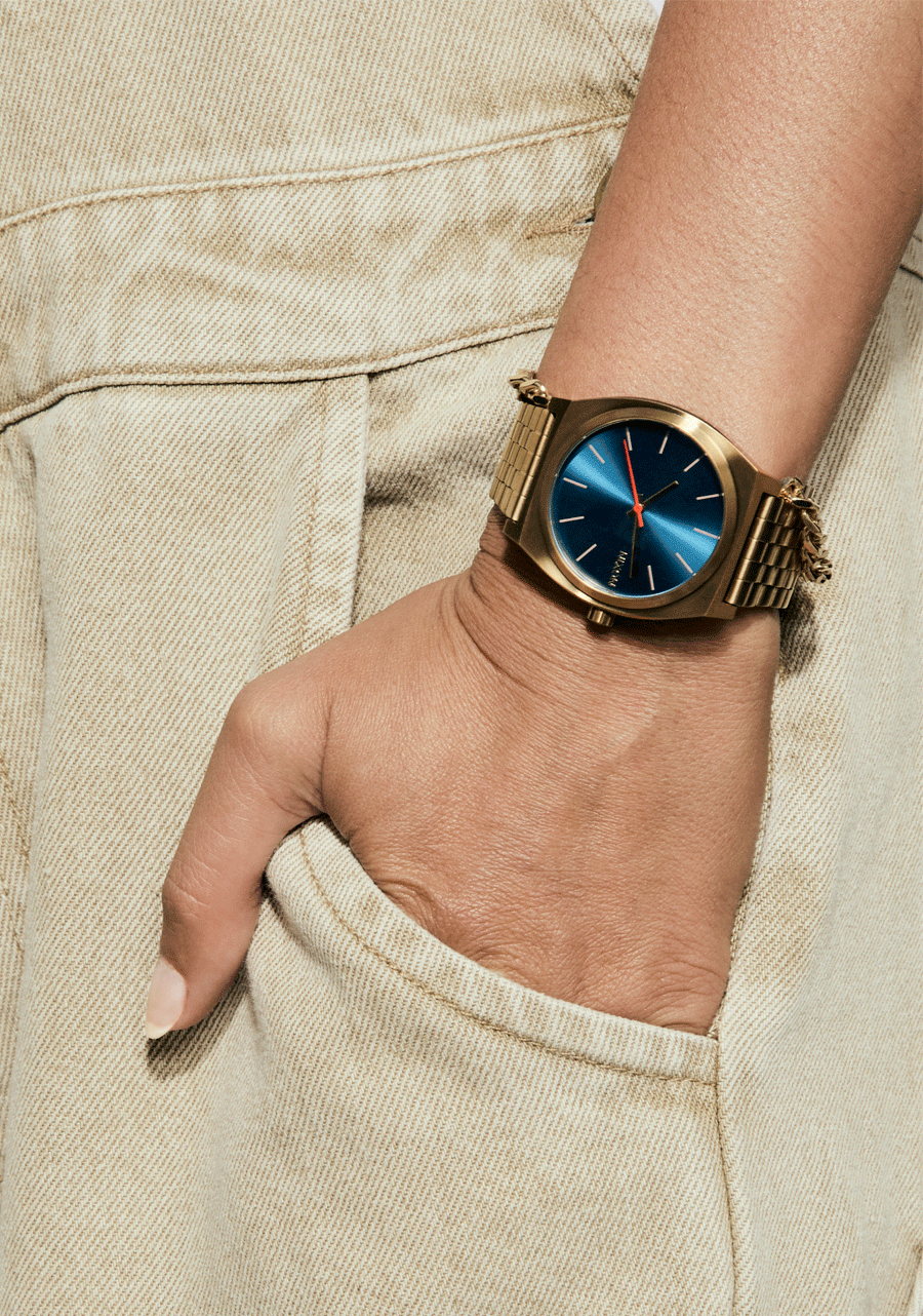 Time Teller Watch Desert Gold Arles Blue Unisex – Nixon US