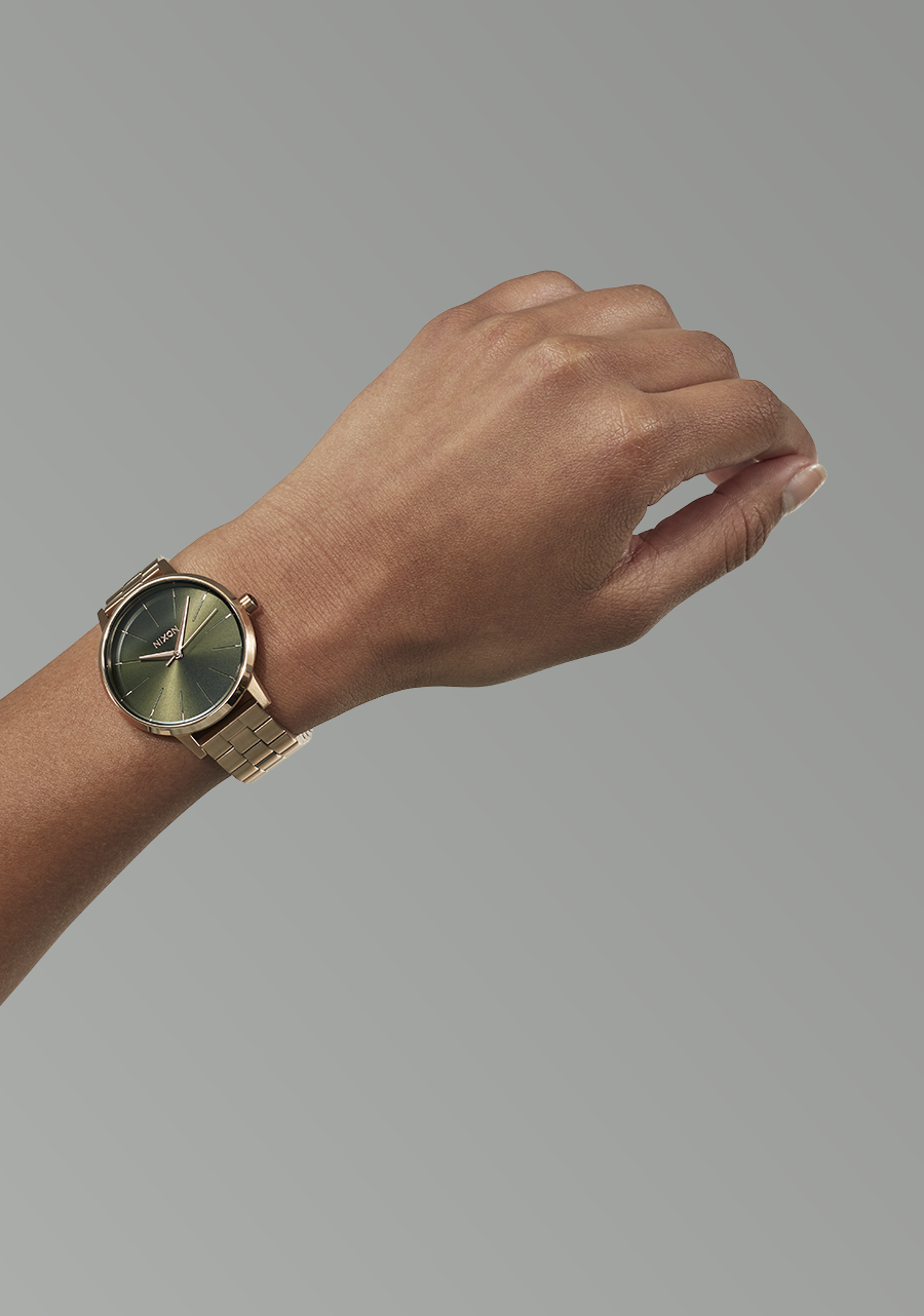 Kensington Watch | Rose Gold / Olive Sunray | Women's Stainless Kensington Watch | Rose Gold / Olive Sunray | Women's Stainless
