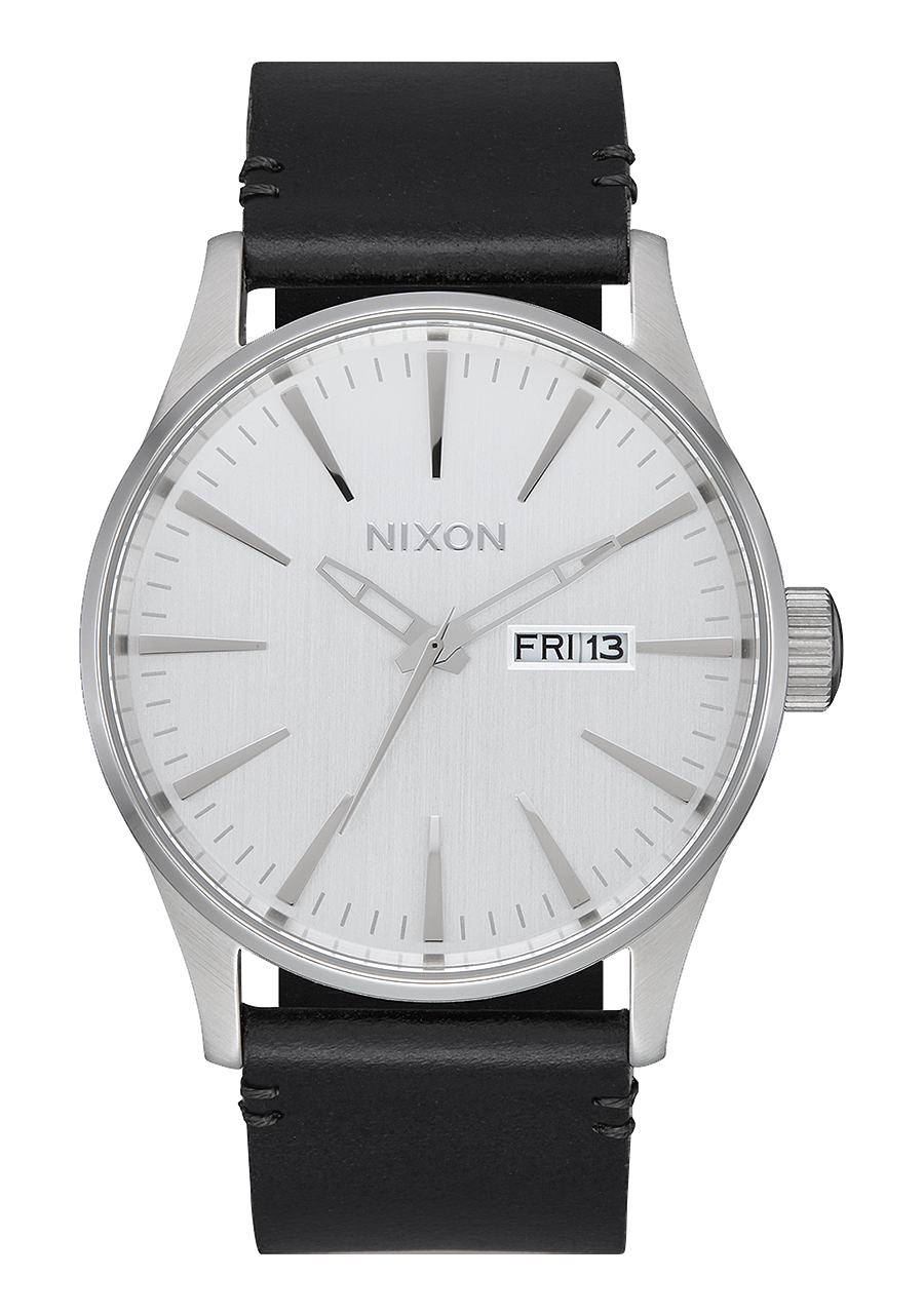 Sentry Leather Watch All Silver Black Men s Leather Nixon US