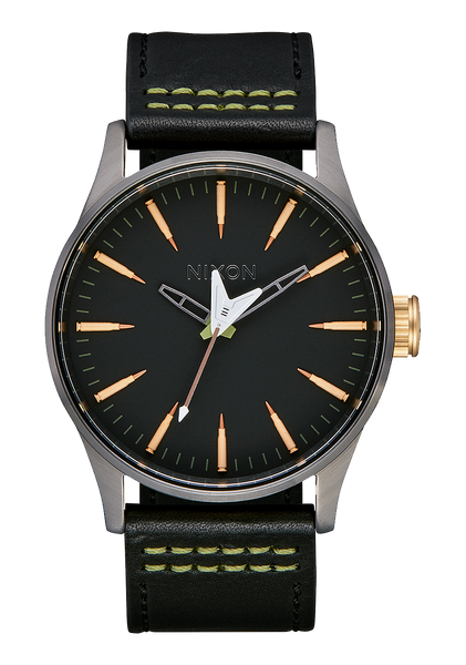 Sentry Leather Watch | Black / Seek & Destroy | Men's Leather