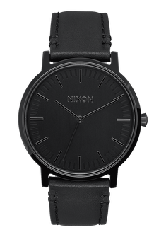 Porter Leather Watch All Black Unisex Leather Nixon US
