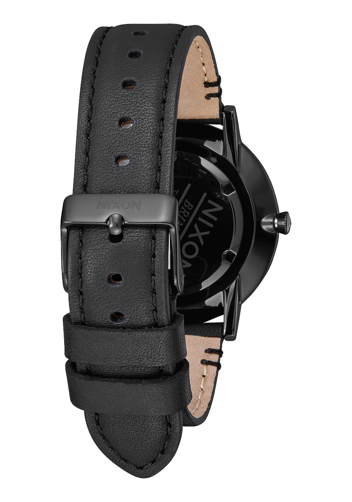 Porter Leather Watch, All Black / Gold