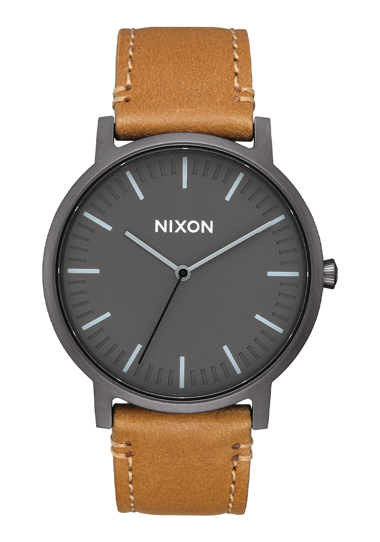 Porter Leather - Gunmetal / Charcoal / Taupe