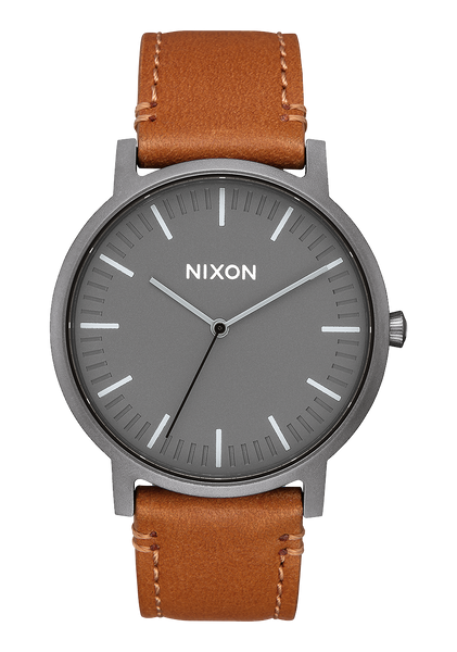 Porter Leather Watch | Gunmetal / Charcoal / Taupe | Unisex Porter Leather Watch | Gunmetal / Charcoal / Taupe | Unisex