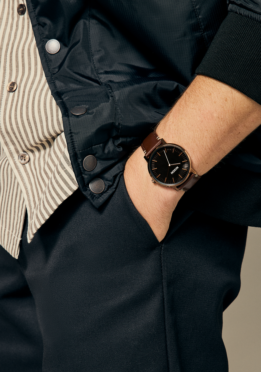 Porter Leather Watch | Gunmetal / Charcoal / Taupe | Unisex