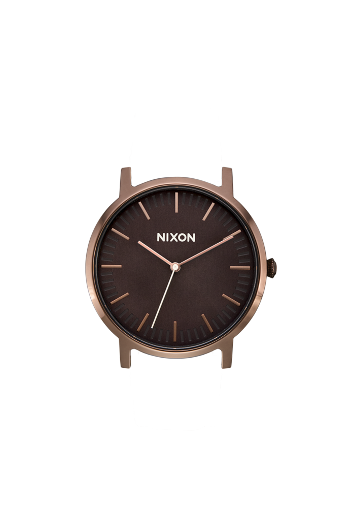 Nixon watch with brown face and brown case on a transparent background