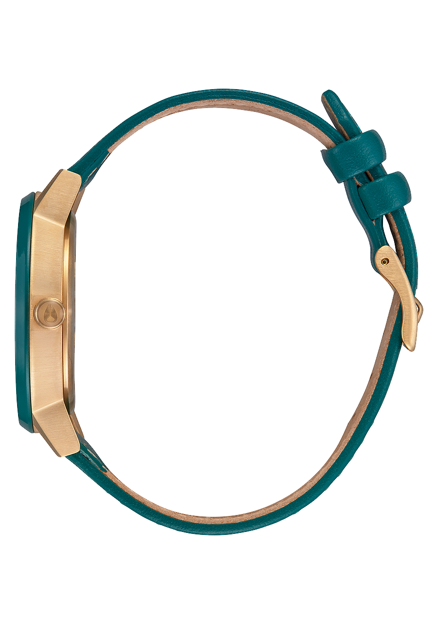 Kensington Leather - Gold / White / Teal View 2