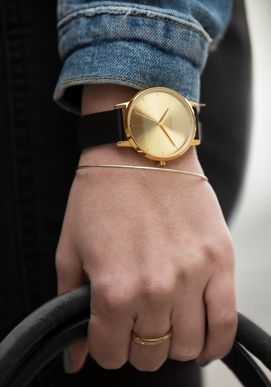 Kensington Leather Watch | Gold / Black | Women's Leather – Nixon US