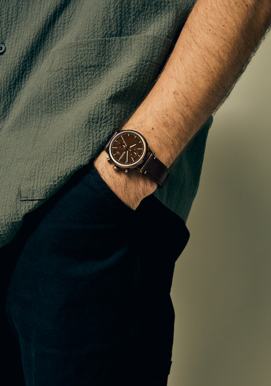 Station Chrono Leather Watch | Chocolate / Cappuccino / Brown Station Chrono Leather Watch | Chocolate / Cappuccino / Brown