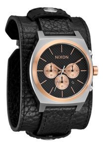 Time Teller Chrono Leather - Silver / Rose Gold / Black View 2