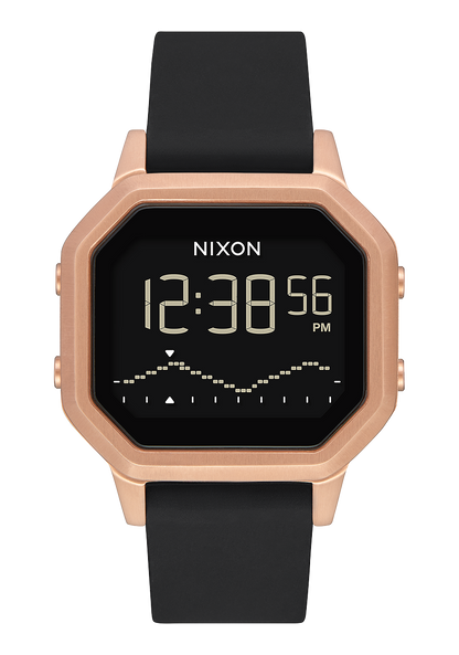 Siren Stainless Steel Watch Rose Gold Black Digital Nixon US