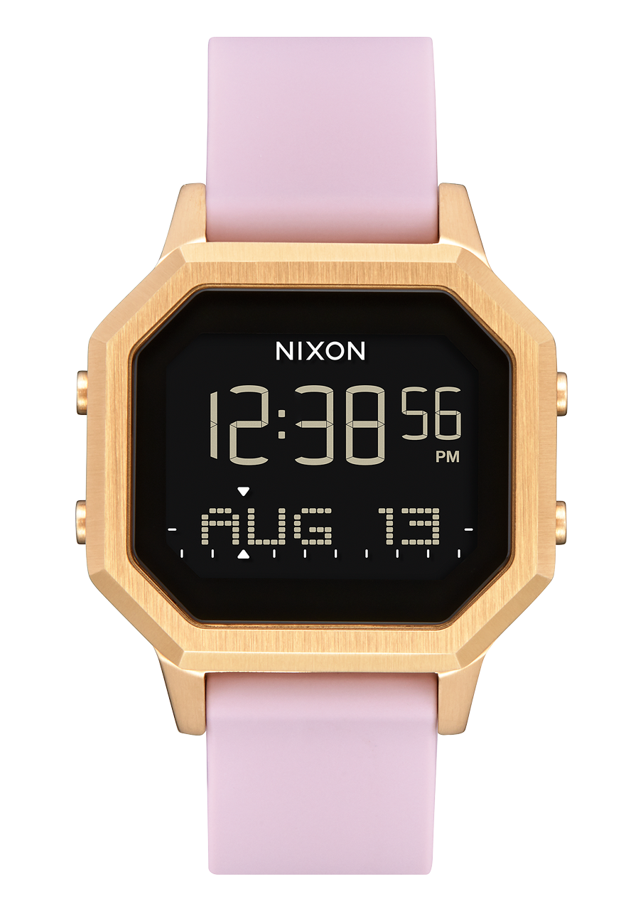 Siren Stainless Steel Watch Light Gold Mauve Digital Nixon US