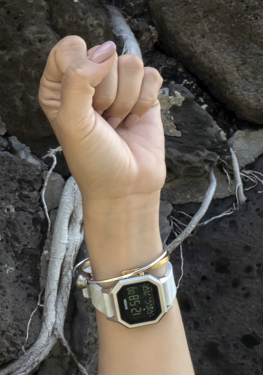 Siren Stainless Steel Watch | Silver / Gray Marble | Digital