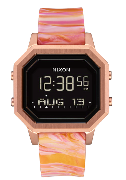 Siren Stainless Steel Watch Rose Gold Pink Marble Digital Nixon US