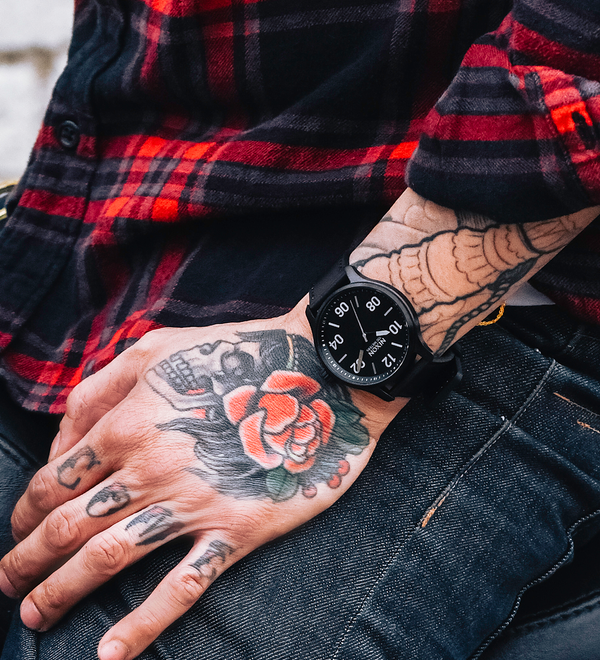 Patrol Leather Watch | Black / Silver / Black | Men's Leather Patrol Leather Watch | Black / Silver / Black | Men's Leather