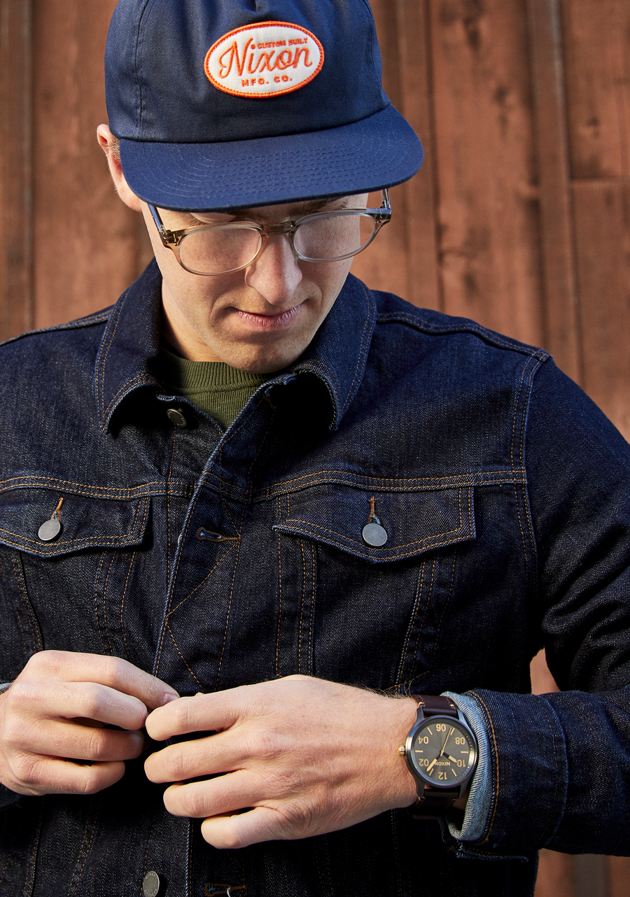 Patrol Leather Watch | Gunmetal / Gold | Men's Leather – Nixon US