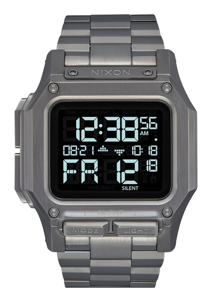 Regulus Stainless Steel Watch Gunmetal Digital Nixon US