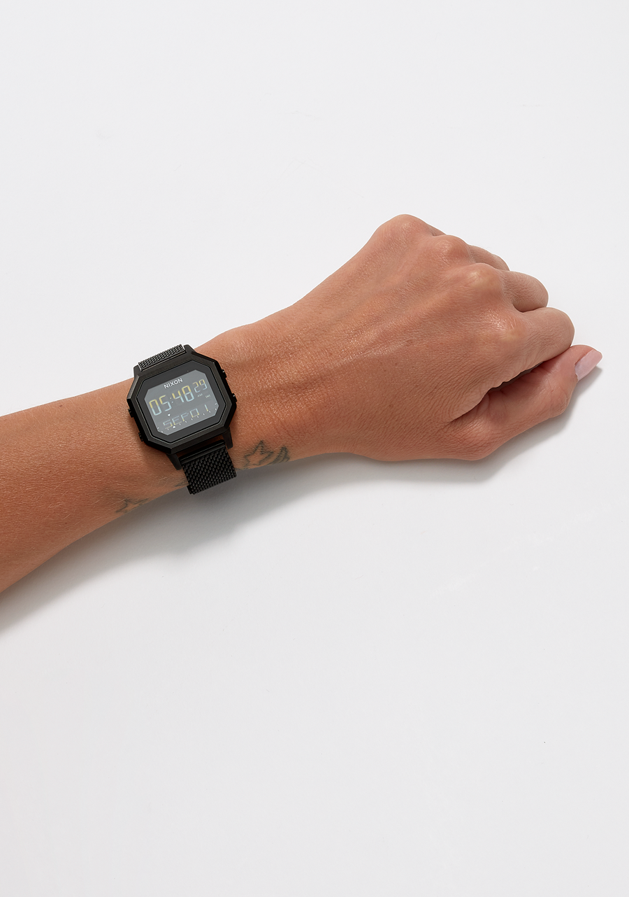Siren Milanese Watch | All Black | Digital – Nixon US Siren Milanese Watch | All Black | Digital – Nixon US