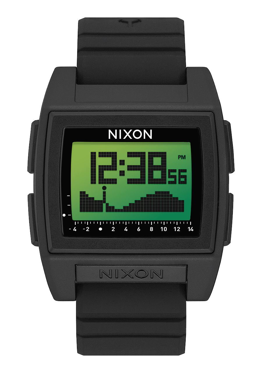 Base Tide Pro Watch Black Green Positive Digital Nixon US