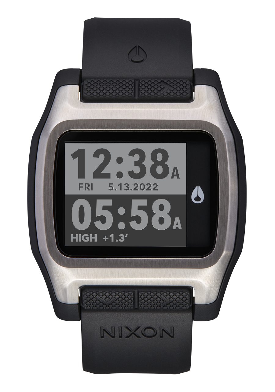 High Tide Watch Silver Black Digital Nixon US