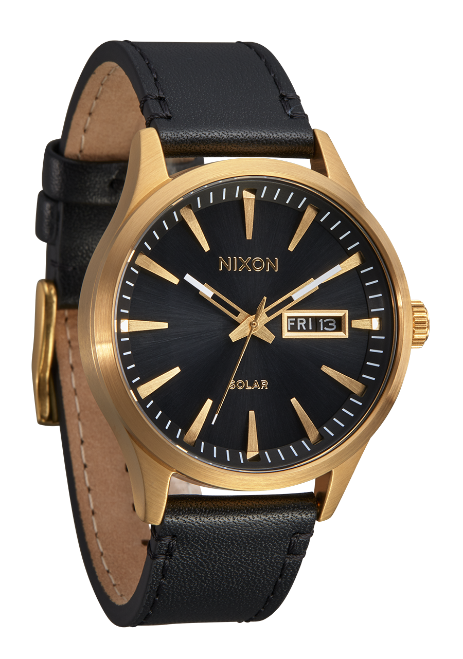 uranium7　1806060 Sentry Solar Leather Watch | All Gold / Black | Solar