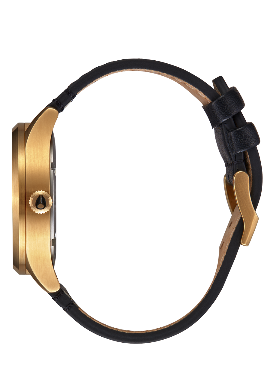 Sentry Solar Leather Watch | All Gold / Black | Solar